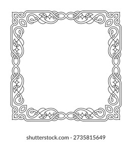 A light and airy square frame with delicate swirling vine and leaf motifs, perfect for a romantic or vintage aesthetic.