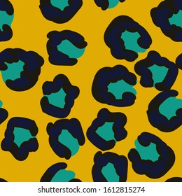 Light Animal Puma Leather Vector Seamless Pattern. Black Wool Wild Cheetah Style. Ink Tropical Pattern. Art Drawn Animal Swimwear Style.