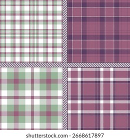 Light Aqua, Grapefruit and Old Pink seamless pattern set of 4