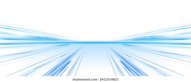 Arco claro de colores azules. Líneas curvadas de ondas azules para presentaciones. Velocidad vectorial png de la luz en el espacio en el fondo oscuro.	
