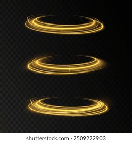 Light arc in neon colors, in the form of a turn and a zigzag. Creative vector illustration of flying cosmic meteor, planetoid, comet, fireball isolated on transparent background.