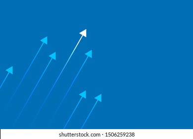 light up arrow blue background business growth competition concept