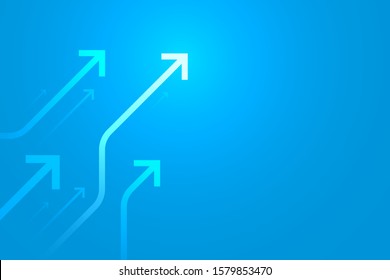 light up arrow blue background business growth concept