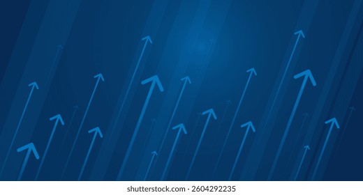 light up arrow dark blue background business growth competition concept