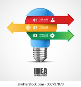 Light arrow direction. Vector illustration