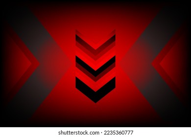 Light arrow down on dark red background illustration.