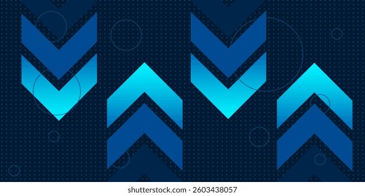 Light arrow up on grid dark background illustration copy space digital growth concept.eps10