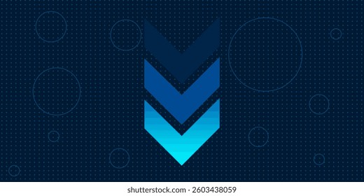 Light arrow up on grid dark background illustration copy space digital growth concept.eps10