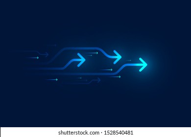 Light arrow speed, communication abstract background, business concept.