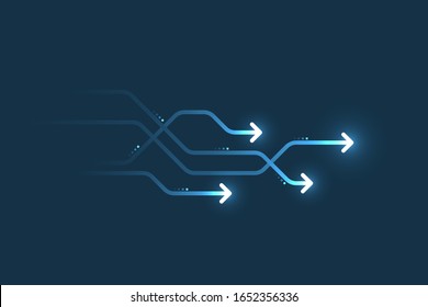 Light arrow speed, communication abstract background, business concept.