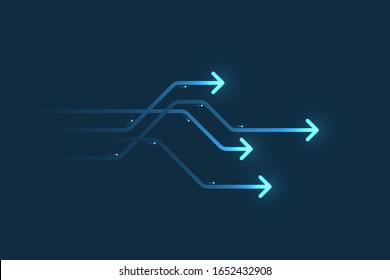 Light arrow speed, communication abstract background, business concept.