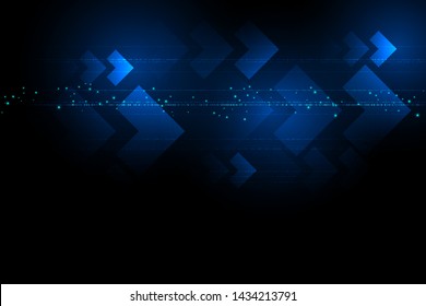 Light arrows and glitter lines illustration background, copy space composition, automation techonology speed internet concept.