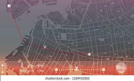 light art map city new york gps