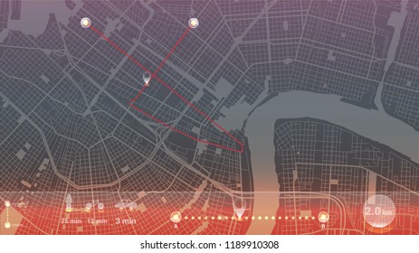 light art map new orleans city gps