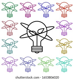 Light and atoms multi color style icon. Simple thin line, outline vector of education icons for ui and ux, website or mobile application