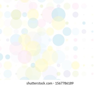 Light backdrop, children's style, transparent circles, bubbles. Design template for wallpaper. Vector light background. Creative template. Vector flat character design.Simple white backdrop.