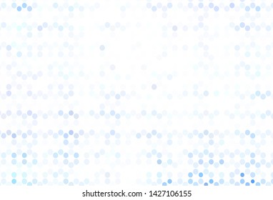 Light backdrop with dots. Illustration with set of shining colorful abstract circles. Pattern for ads, leaflets.