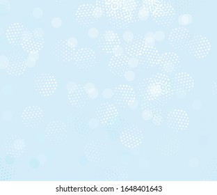 Light backdrop. Geometric print. Modern pattern. Abstract vector illustration. Dot texture background. Disco party template. Graphic abstract background. Light blue background. Vector backdrop.