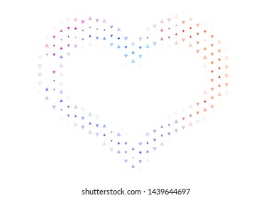 Light backdrop with lines, triangles. Triangles on abstract background with colorful gradient. Pattern for booklets, leaflets