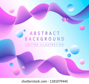 Light background with abstract 3d waves. Dynamic elements. Modern vector illustration