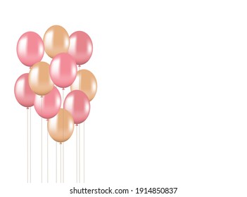 Light background with air balloons and copy space for your text . Vector illustration.
