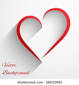 Light Background with beautiful lines of heart. Vector illustration. Valentines day card. Editable and isolated. Love or medicine theme.
