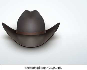 Light Background Black cowboy hat traditional symbol. Editable Vector illustration.