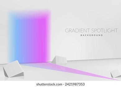 Light background with bright gradient spotlight product placement vector