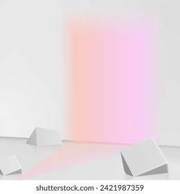 Light background with bright gradient spotlight product placement vector