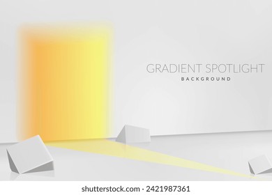 Light background with bright gradient spotlight product placement vector