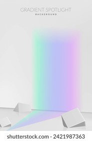 Light background with bright gradient spotlight product placement vector