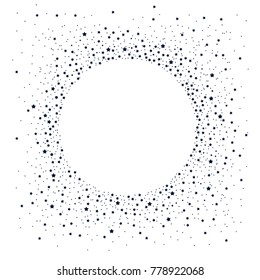 Light background in circular format with stars texture around a space for text. Stars background.