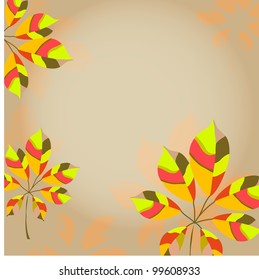 light background with colored leaves