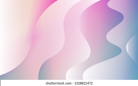 Light background with curved shapes. Vector wave pattern. Futuristic wavy backdrop. Colorful in abstract marble style with gradient. Gradient.