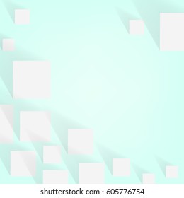 Light background with geometric shapes of the square and shadows. 3D effect. Vector illustration