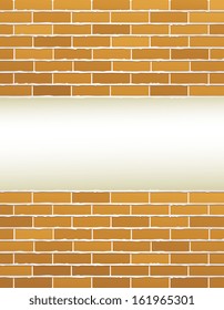 light background and grunge brick wall with place for text