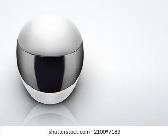 Light Background High quality white motorcycle helmet. Sport Editable Vector illustration.