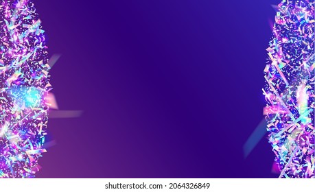 Light Background. Laser Element. Holiday Foil. Neon Glitter. Blur Christmas Decoration. Festive Art. Pink Party Effect. Birthday Glare. Violet Light Background