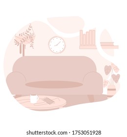 light background of living room vector illustration cartoon flat design modern style  