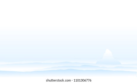 Light background with mountains. White background with nature. Abstraction with gradient. Silhouette of Matterhorn. Wallpaper. Card. Design of prints. Vector illustration