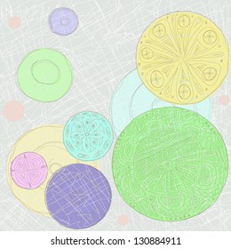 Light background in naive style with  circles