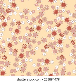 light background romantic floral seamless pattern