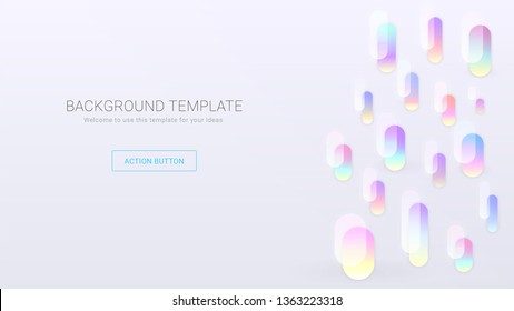 Light background template with colorful gradient egglike shapes