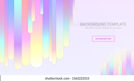 Light background template with colorful rainbow gradient  round columns 