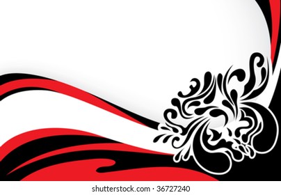 light background with wavy lines and ornament