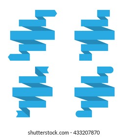 Light banner ribbon vector set on isolated background