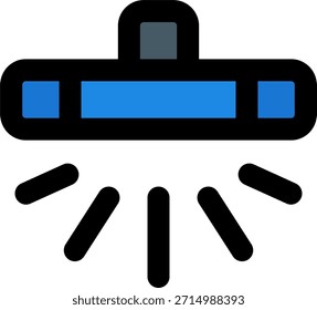 Icono de Vector de barra de luz en estilo moderno, iluminación de indicador de dispositivo e ilustración de accesorio de tecnología inteligente. Icono de línea llena