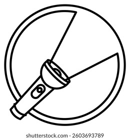 Light Beam icon represented by flashlight Line style.