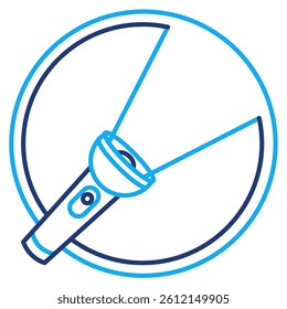 Light Beam icon represented by flashlight Dual Line style.