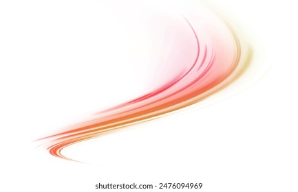 Light beam illustration, neon light strip, high speed motion background, on transparent background in PNG format. Glow luminous glitter shimmer trail.	
